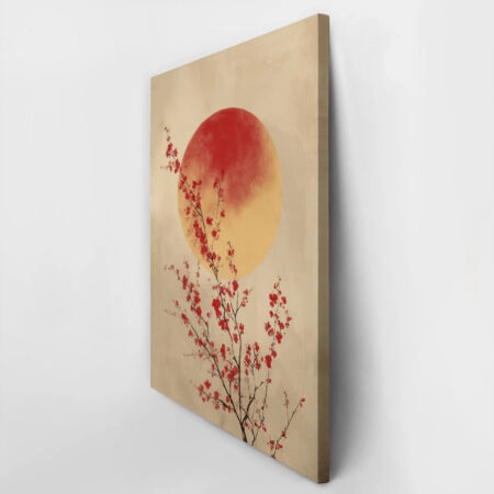 Πίνακας σε Καμβά RED CHERRY BLOSSOMS WITH SUN -  Sticky 2