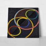 Πίνακας σε Καμβά ROBERT DELAUNAY - BLACK RELEIF WITH COLOR CIRCLES