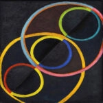 Πίνακας σε Καμβά ROBERT DELAUNAY - BLACK RELEIF WITH COLOR CIRCLES