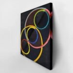 Πίνακας σε Καμβά ROBERT DELAUNAY - BLACK RELEIF WITH COLOR CIRCLES