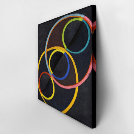 Πίνακας σε Καμβά ROBERT DELAUNAY - BLACK RELEIF WITH COLOR CIRCLES - Robert Delaunay Sticky 3