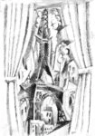 Πίνακας σε Καμβά ROBERT DELAUNAY - THE EIFFEL TOWER AND CURTAIN