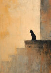 Πίνακας σε Καμβά TEXTURED CAT
