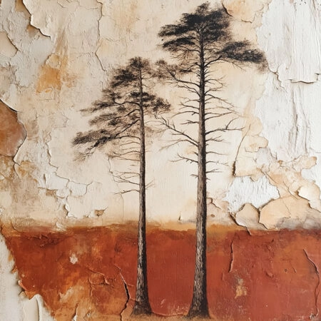 Πίνακας σε Καμβά TEXTURED PINE TREES -  Sticky 5