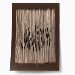 Poster ABSTRACT VERTICAL LINES BROWN