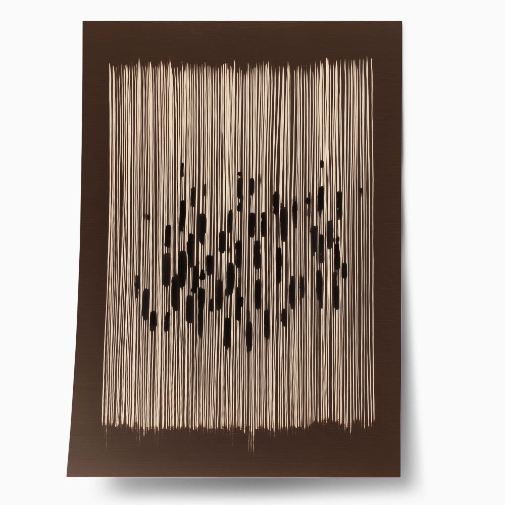 Poster ABSTRACT VERTICAL LINES BROWN
