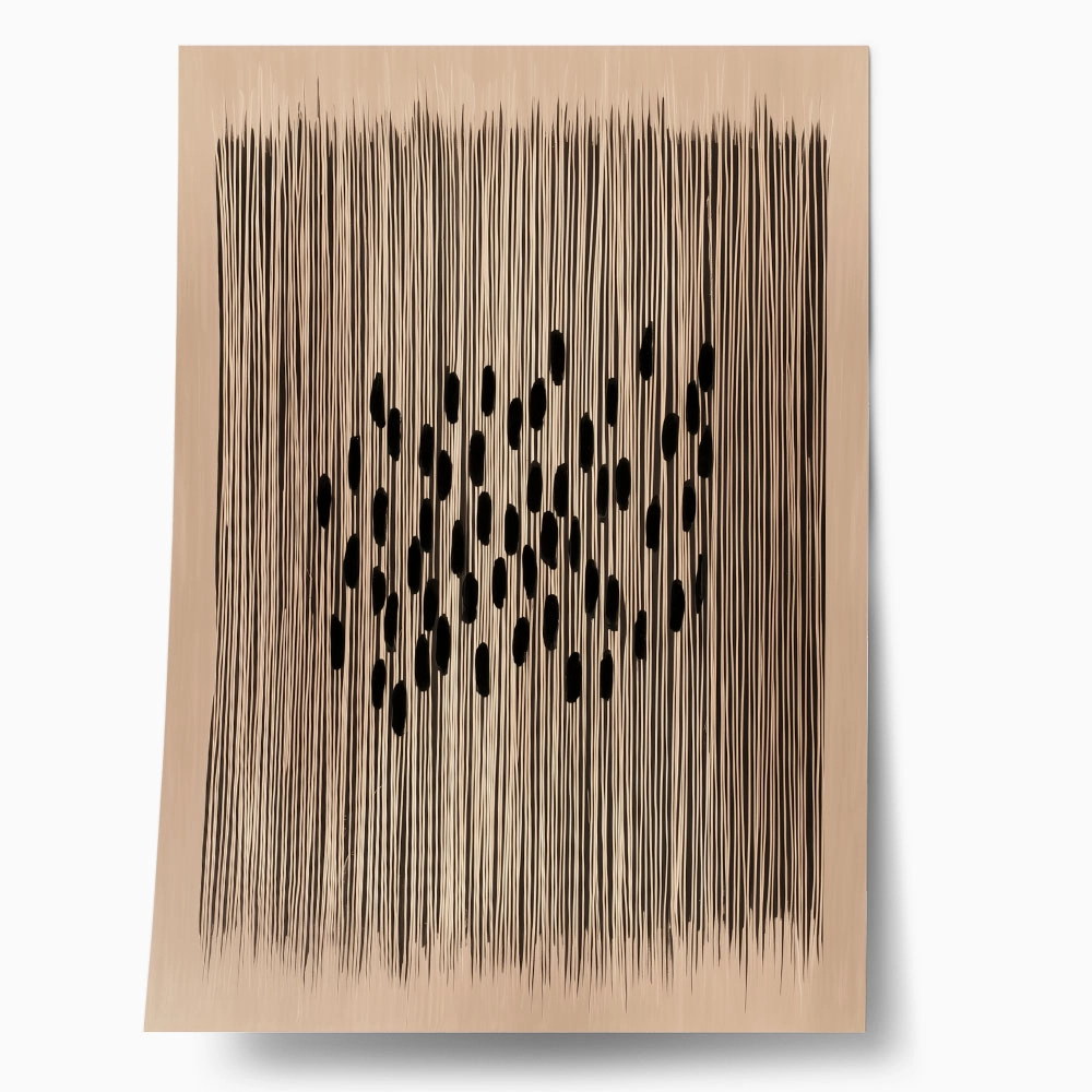 Poster ABSTRACT VERTICAL LINES LIGHT BROWN