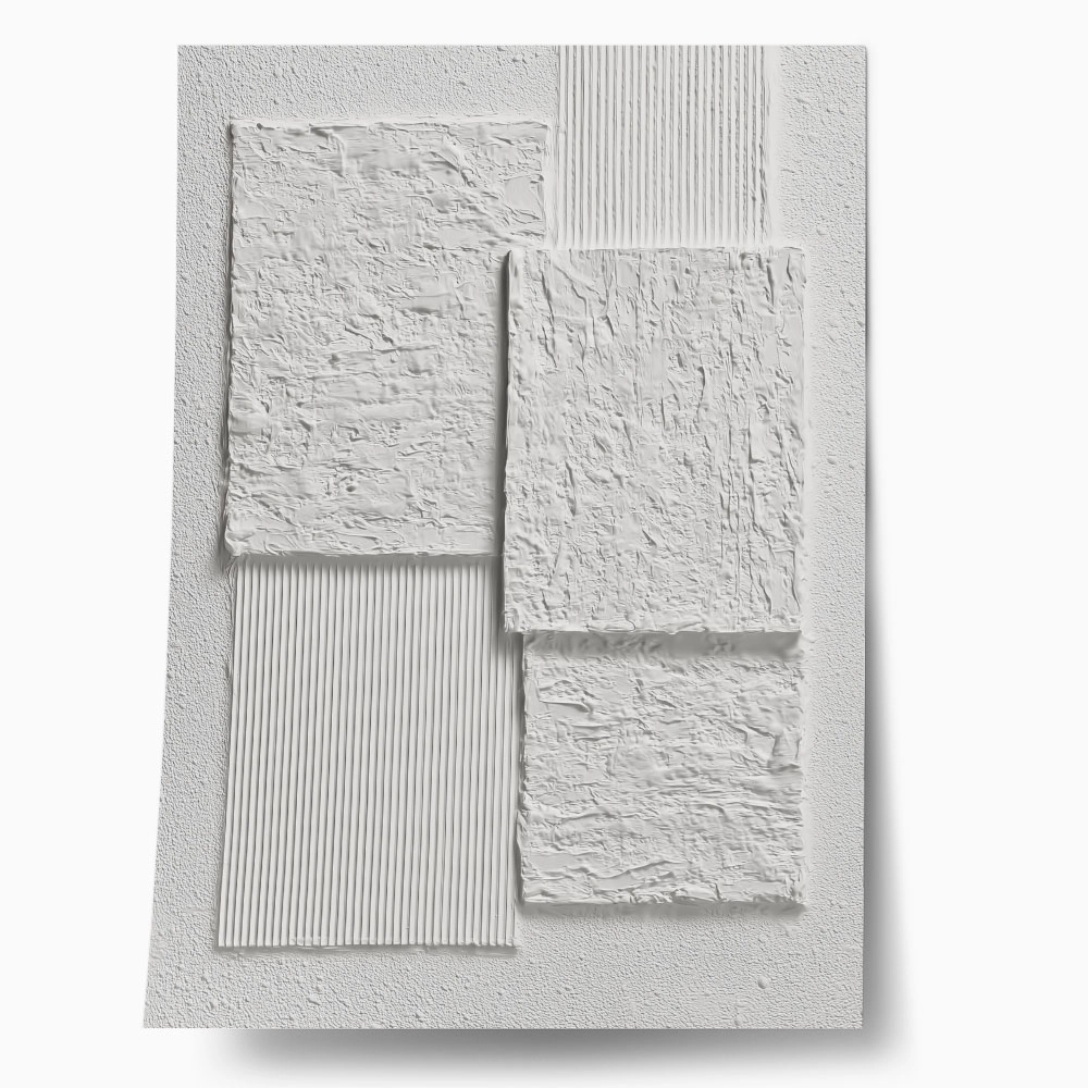 Poster ABSTRACT WHITE TEXTURED BOXES
