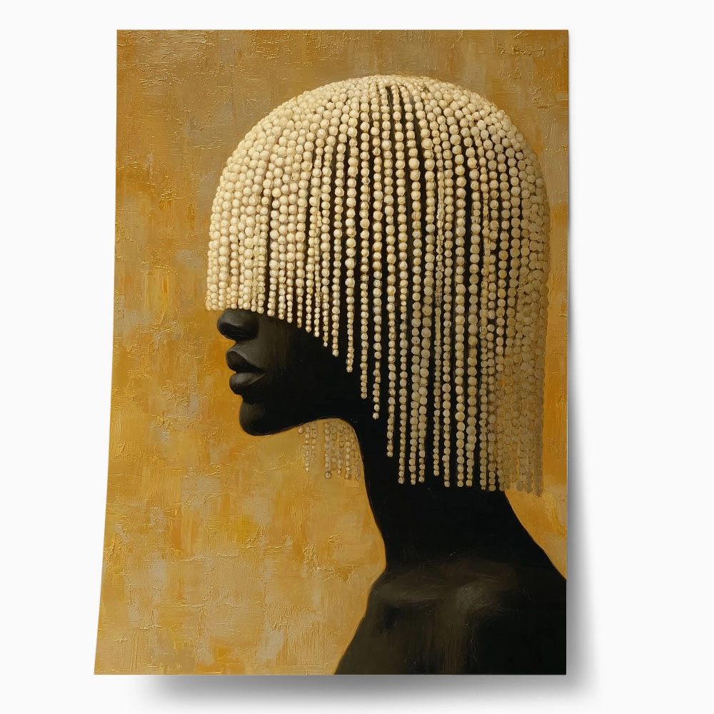 Poster AFROCENTRIC BEADED HEADDRESS YELLOW