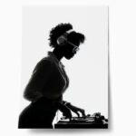 Poster AFROCENTRIC DJ BLACK AND WHITE