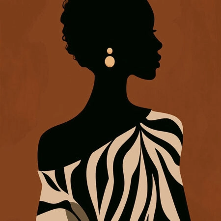 Poster AFROCENTRIC FEMALE SILHOUETTE WITH ZEBRA DRESS -  Sticky 2