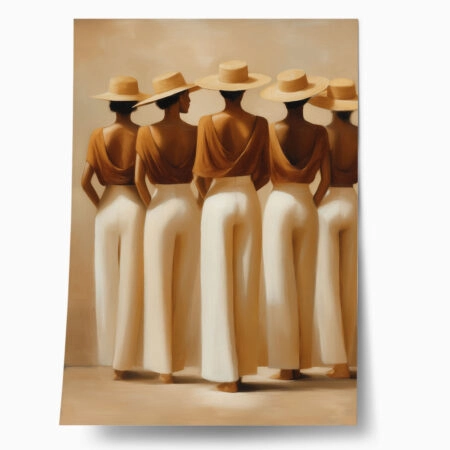 Poster AFROCENTRIC FIVE WOMEN WITH HATS - 