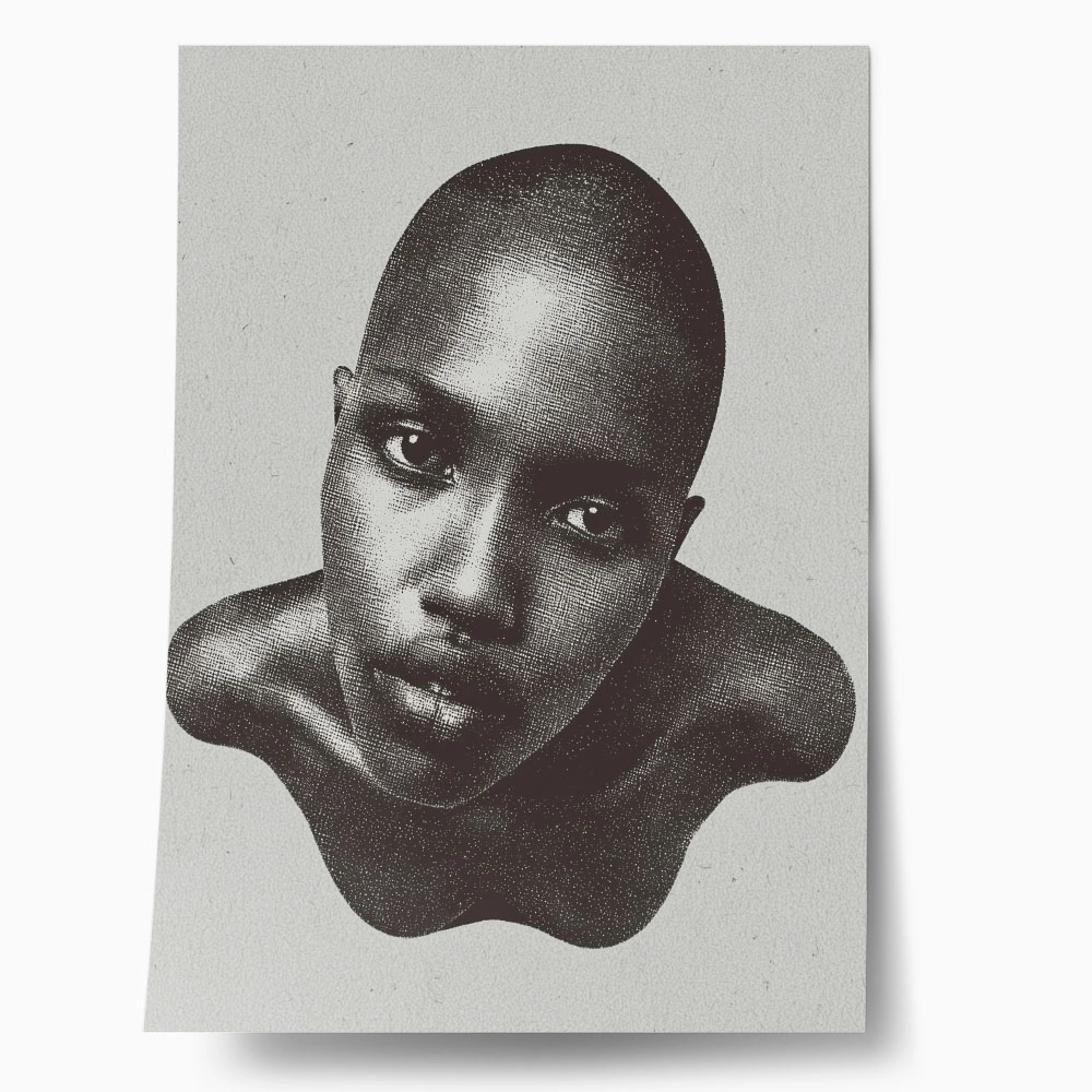 Poster AFROCENTRIC HALFTONE WOMAN PORTRAIT