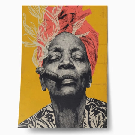 Poster AFROCENTRIC OLD LADY SMOKING - 