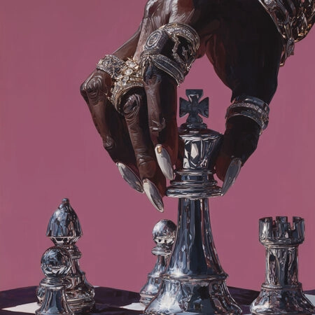 Poster AFROCENTRIC PLAYING CHESS -  Sticky 2