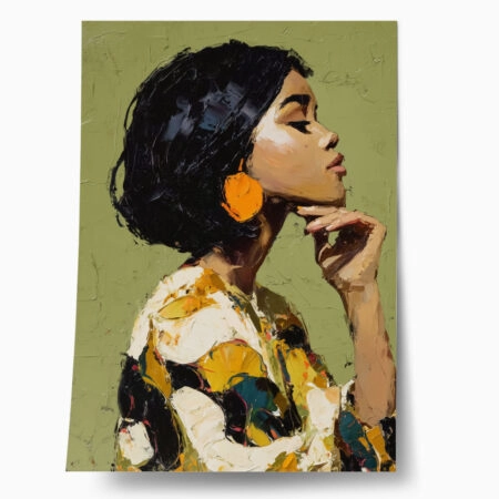 Poster AFROCENTRIC STYLIZED WOMAN WITH BRUSH STROKES - 
