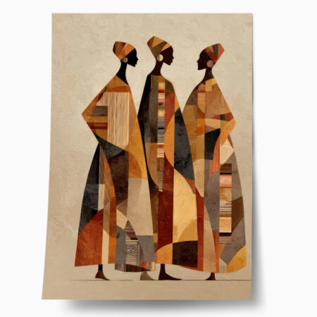 Poster AFROCENTRIC THREE FIGURES EARTHY COLORS - 