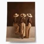 Poster AFROCENTRIC THREE WOMEN WITH HATS BROWN