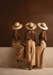 Poster AFROCENTRIC THREE WOMEN WITH HATS BROWN