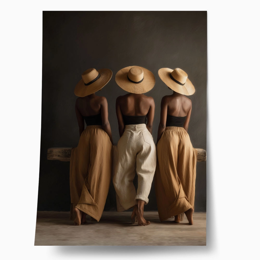 Poster AFROCENTRIC THREE WOMEN WITH HATS