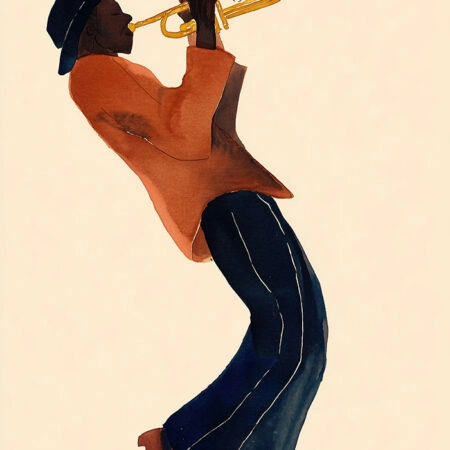 Poster AFROCENTRIC TRUMPET PLAYER -  Sticky 2
