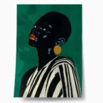 Poster AFROCENTRIC WOMAN GREEN BACKGROUND