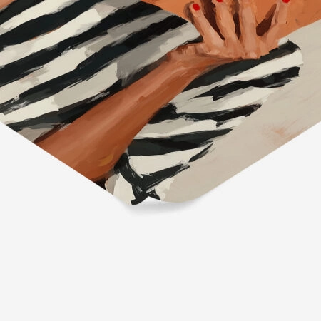 Poster AFROCENTRIC WOMAN HIDING BEHIND BOOK WHITE -  Sticky 1