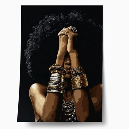Poster AFROCENTRIC WOMAN HIDING BEHIND HANDS - 