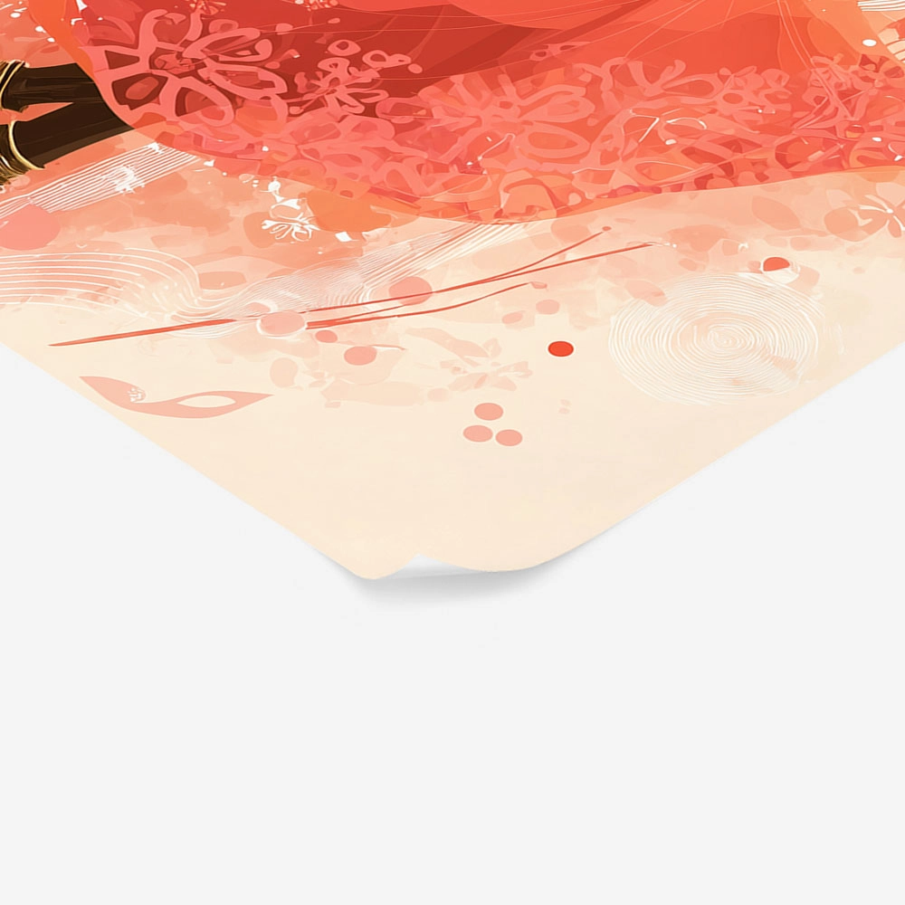 Poster AFROCENTRIC WOMAN IN CORAL DRESS