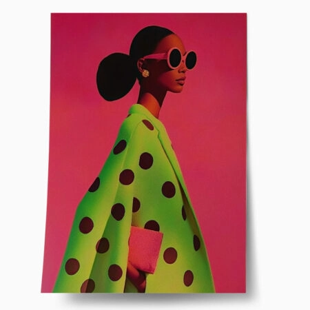 Poster AFROCENTRIC WOMAN IN GREEN DOTTED DRESS - 