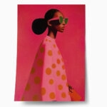 Poster AFROCENTRIC WOMAN IN PINK DOTTED DRESS