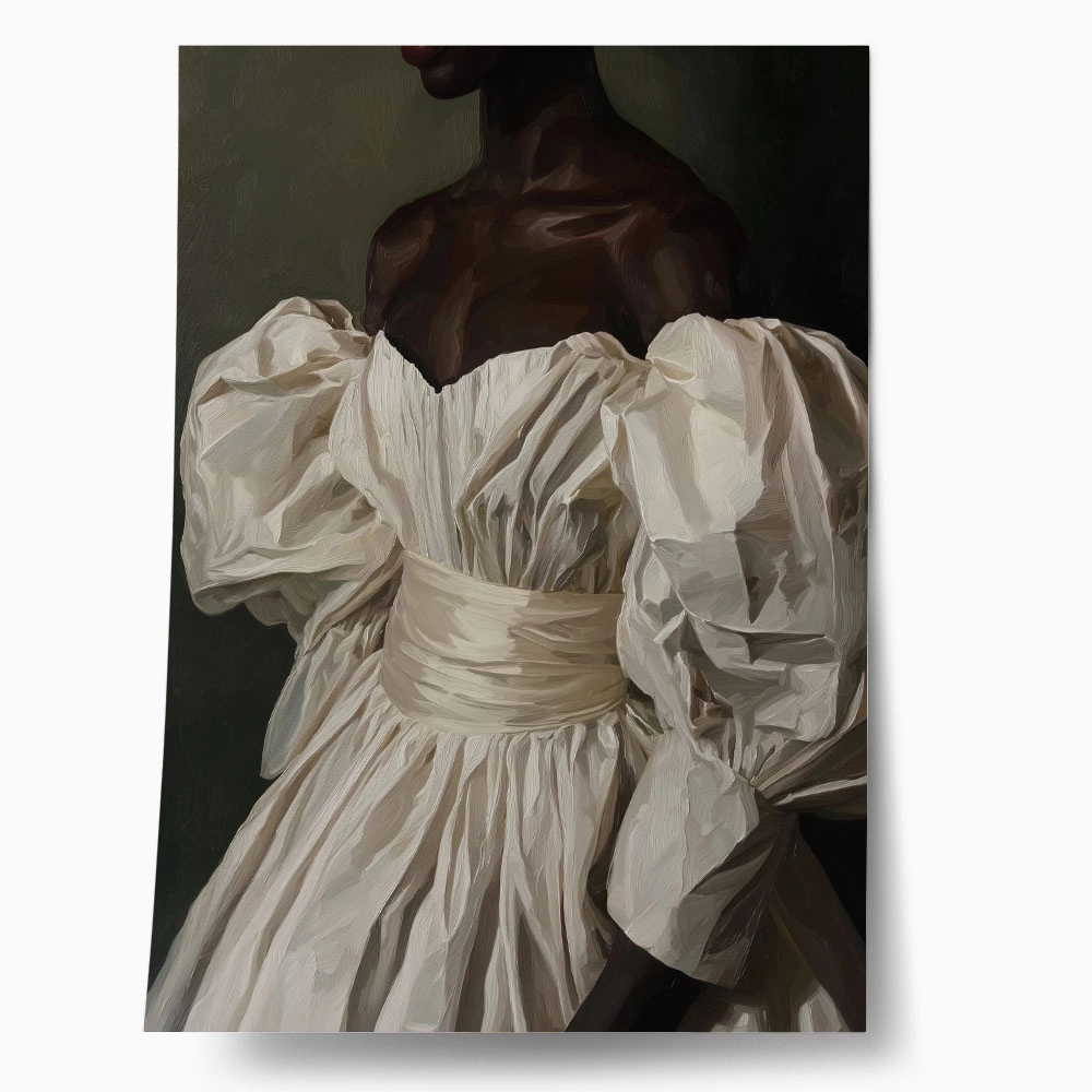 Poster AFROCENTRIC WOMAN IN WHITE DRESS