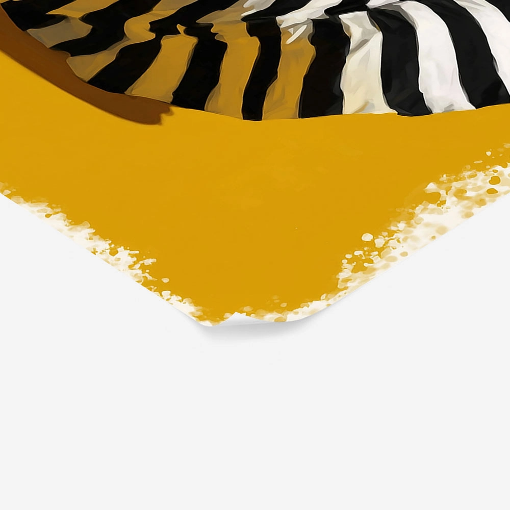 Poster AFROCENTRIC WOMAN IN ZEBRA DRESS DANCING