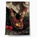 Poster AFROCENTRIC WOMAN PICKING FLOWERS