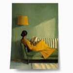 Poster AFROCENTRIC WOMAN READING GREEN
