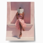 Poster AFROCENTRIC WOMAN READING PINK