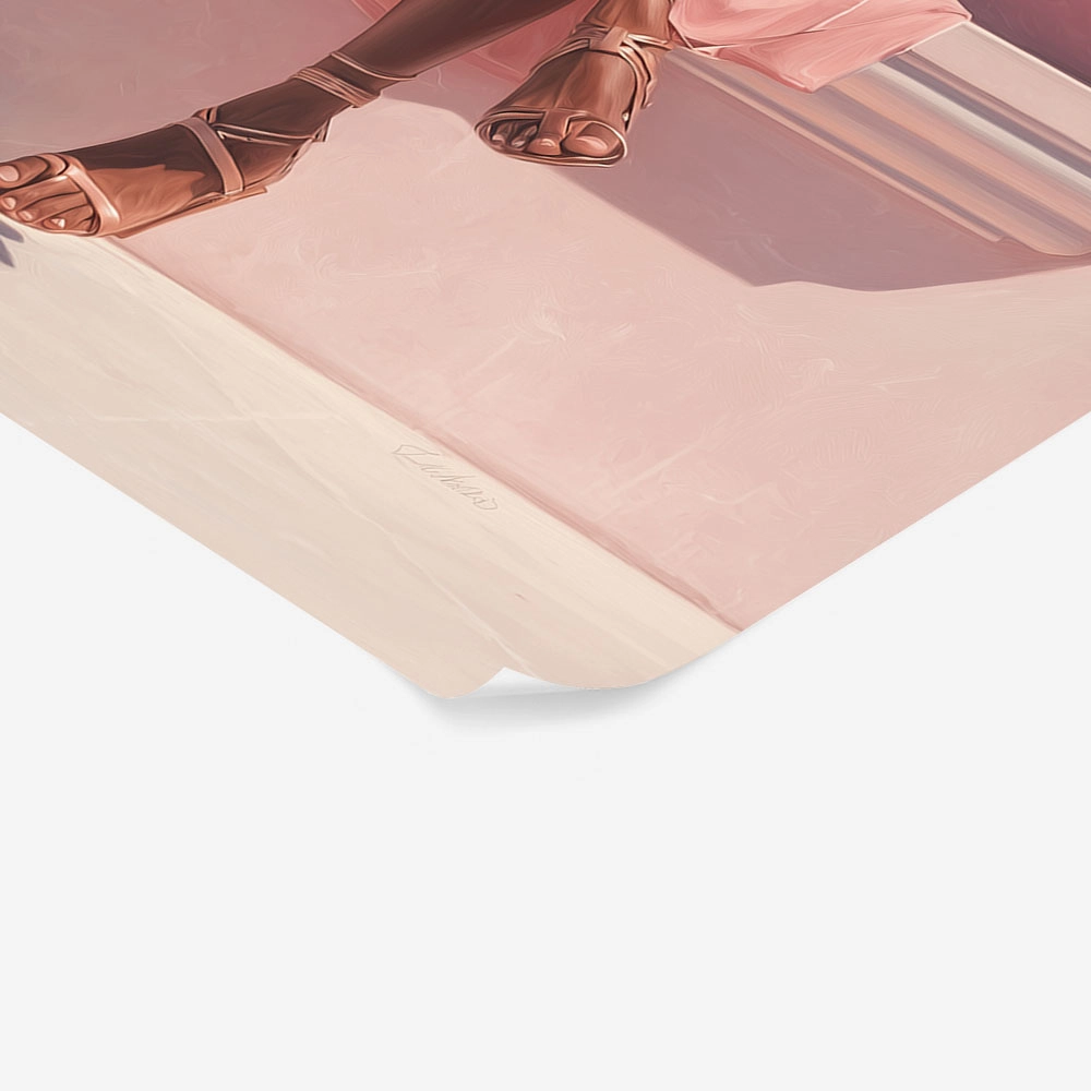 Poster AFROCENTRIC WOMAN READING PINK
