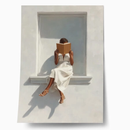 Poster AFROCENTRIC WOMAN READING WHITE