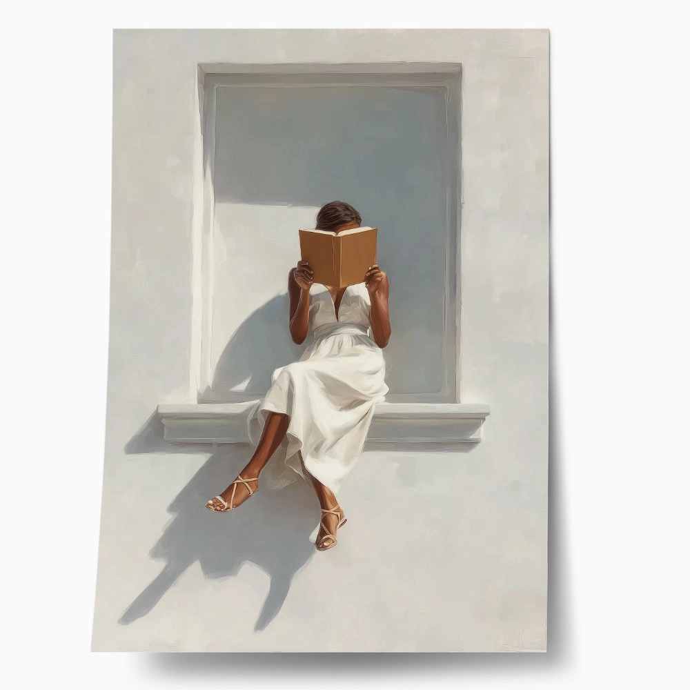 Poster AFROCENTRIC WOMAN READING WHITE