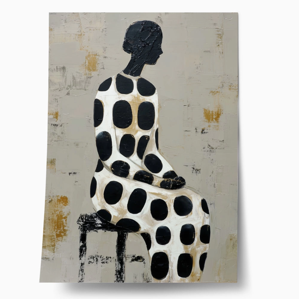 Poster AFROCENTRIC WOMAN SITTING GRAY