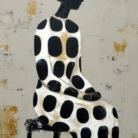 Poster AFROCENTRIC WOMAN SITTING GRAY -  Sticky 2