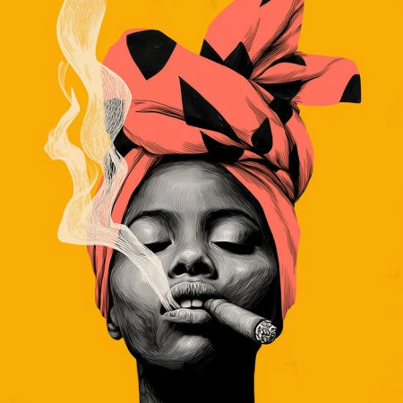 Poster AFROCENTRIC WOMAN SMOKING -  Sticky 2