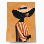 Poster AFROCENTRIC WOMAN WITH HAT ORANGE