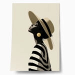 Poster AFROCENTRIC WOMAN WITH HAT WHITE