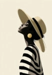 Poster AFROCENTRIC WOMAN WITH HAT WHITE