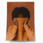 Poster AFROCENTRIC WOMAN WITH SWEATER ORANGE