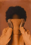 Poster AFROCENTRIC WOMAN WITH SWEATER ORANGE