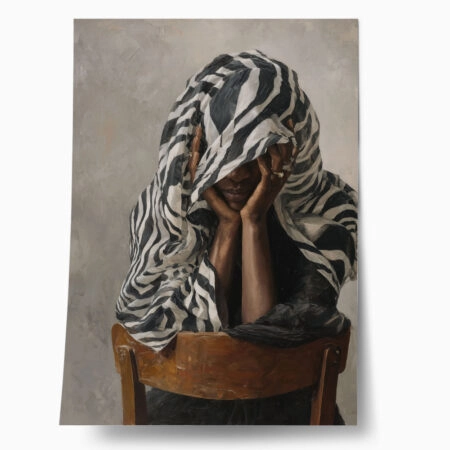 Poster AFROCENTRIC WOMAN ZEBRA COWL - 