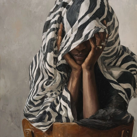 Poster AFROCENTRIC WOMAN ZEBRA COWL -  Sticky 2