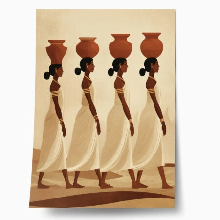 Poster AFROCENTRIC WOMEN CARRYING VASES - 